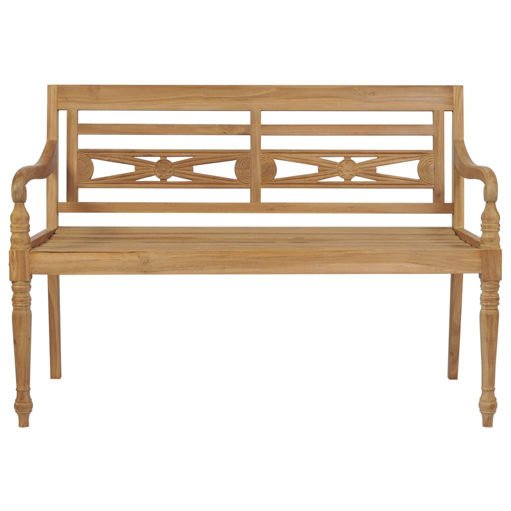 vidaXL Παγκάκι Batavia 120 εκ. από Μασίφ Ξύλο Teak με Taupe Μαξιλάρι