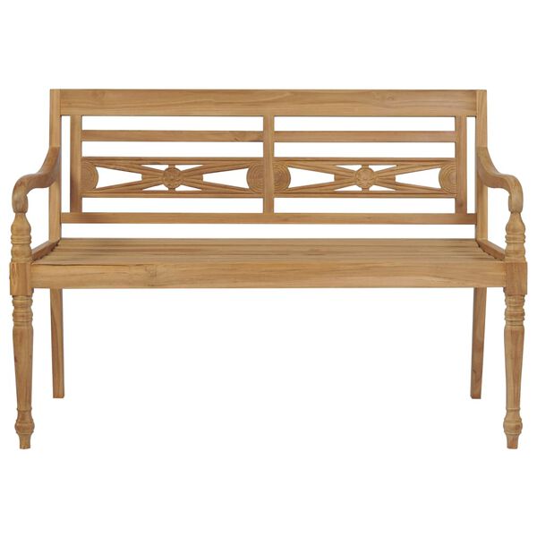vidaXL Παγκάκι Batavia 120 εκ. από Μασίφ Ξύλο Teak με Taupe Μαξιλάρι
