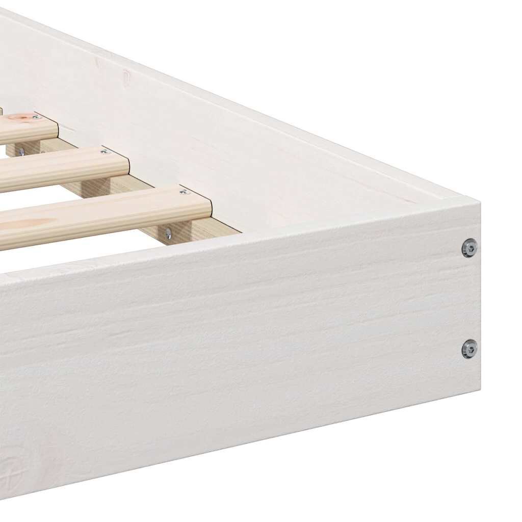 vidaXL Σκελετός Κρεβατιού Λευκό 135 x 190 cm Μασίφ ξύλο πεύκου