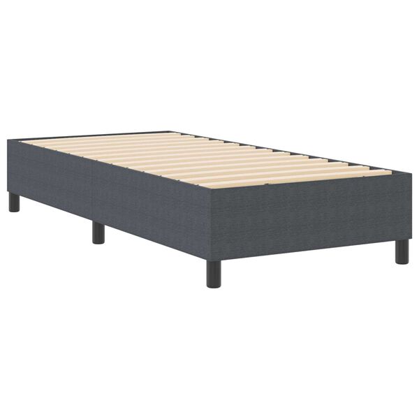 vidaXL Κρεβάτι με ελατήρια Σκούρο γκρι 90 x 190 cm Βελούδο