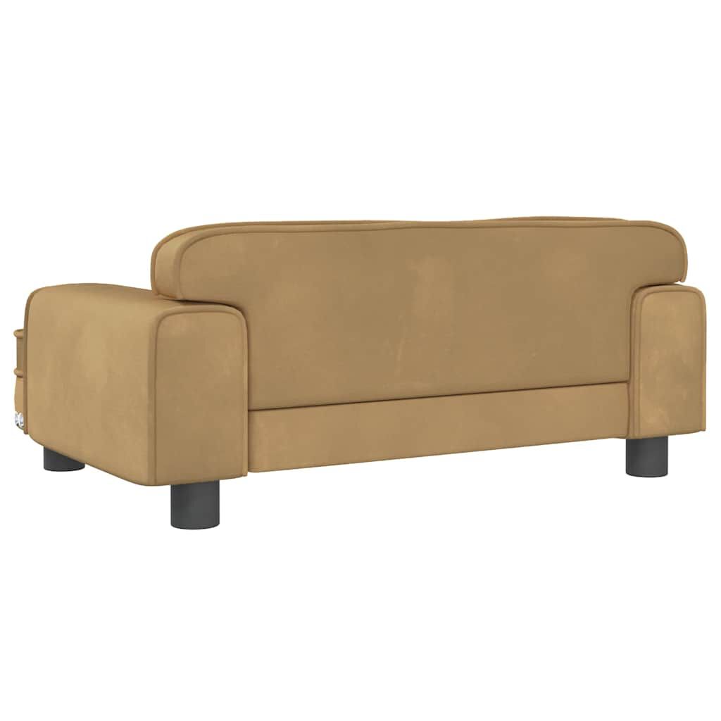vidaXL Κρεβάτι Σκύλου Καφέ 70 x 45 x 30 εκ. Βελούδινο