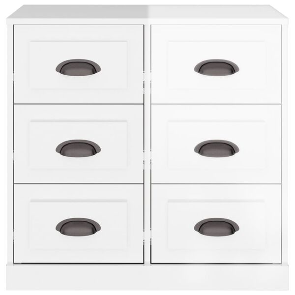 vidaXL Ντουλάπι Γυαλιστερό Λευκό 70x35,5x67,5 εκ. Επεξεργασμένο Ξύλο