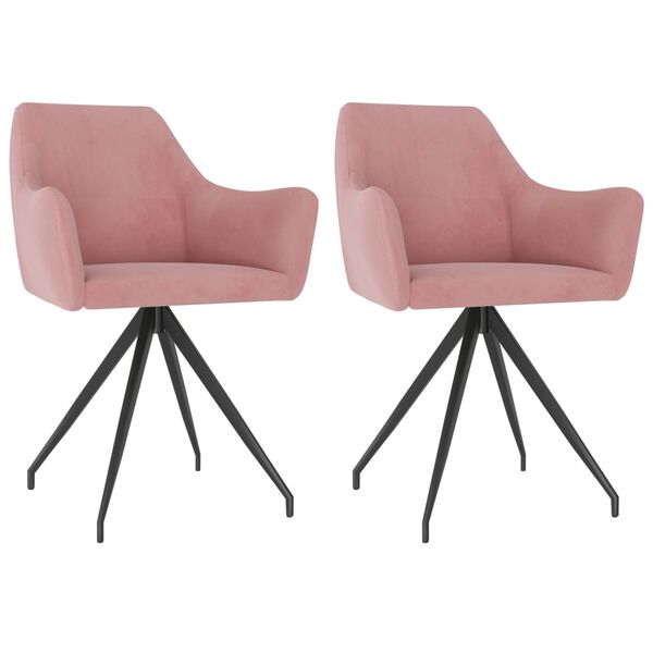 323087 vidaXL Dining Chairs 2 pcs Pink Velvet
