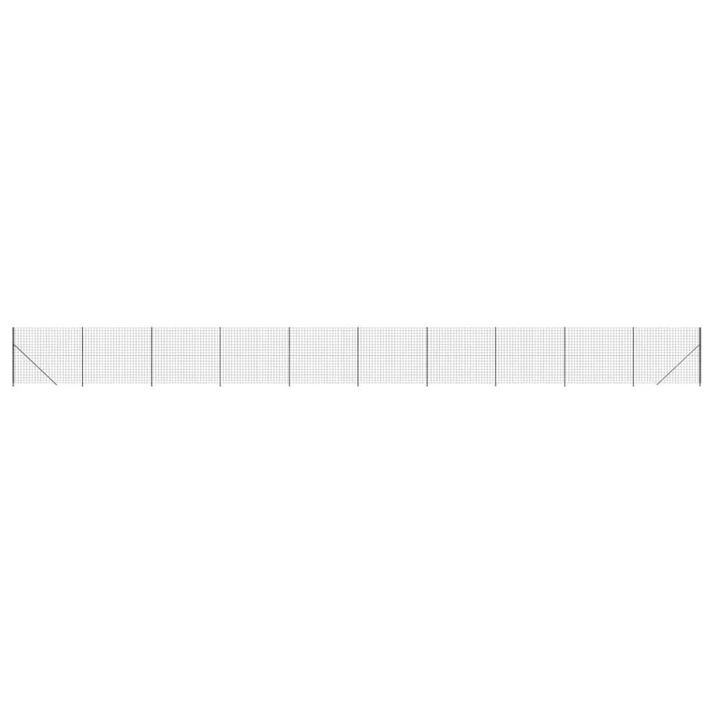 vidaXL Συρματόπλεγμα Περίφραξης Ανθρακί 1,6 x 25 μ. με Βάσεις Φλάντζα