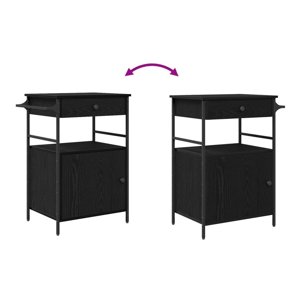vidaXL Καλάθι Κουζίνας Μαύρης Δρυός 56x43x89.5 εκ. Κατασκευασμένο Ξύλο