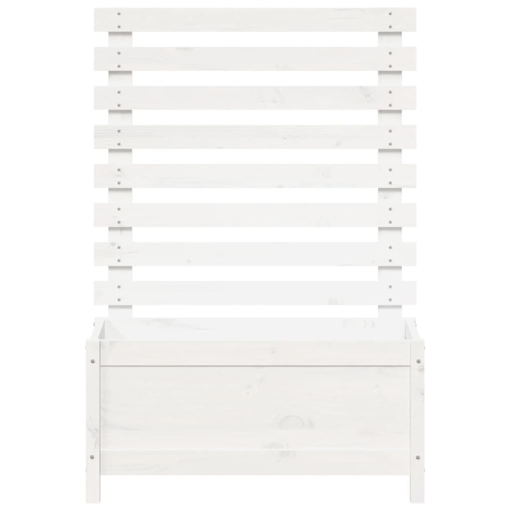 vidaXL Ζαρντινιέρα με Ράφι Λευκή 79 x 39,5 x 114 εκ. Μασίφ Ξύλο Πεύκου