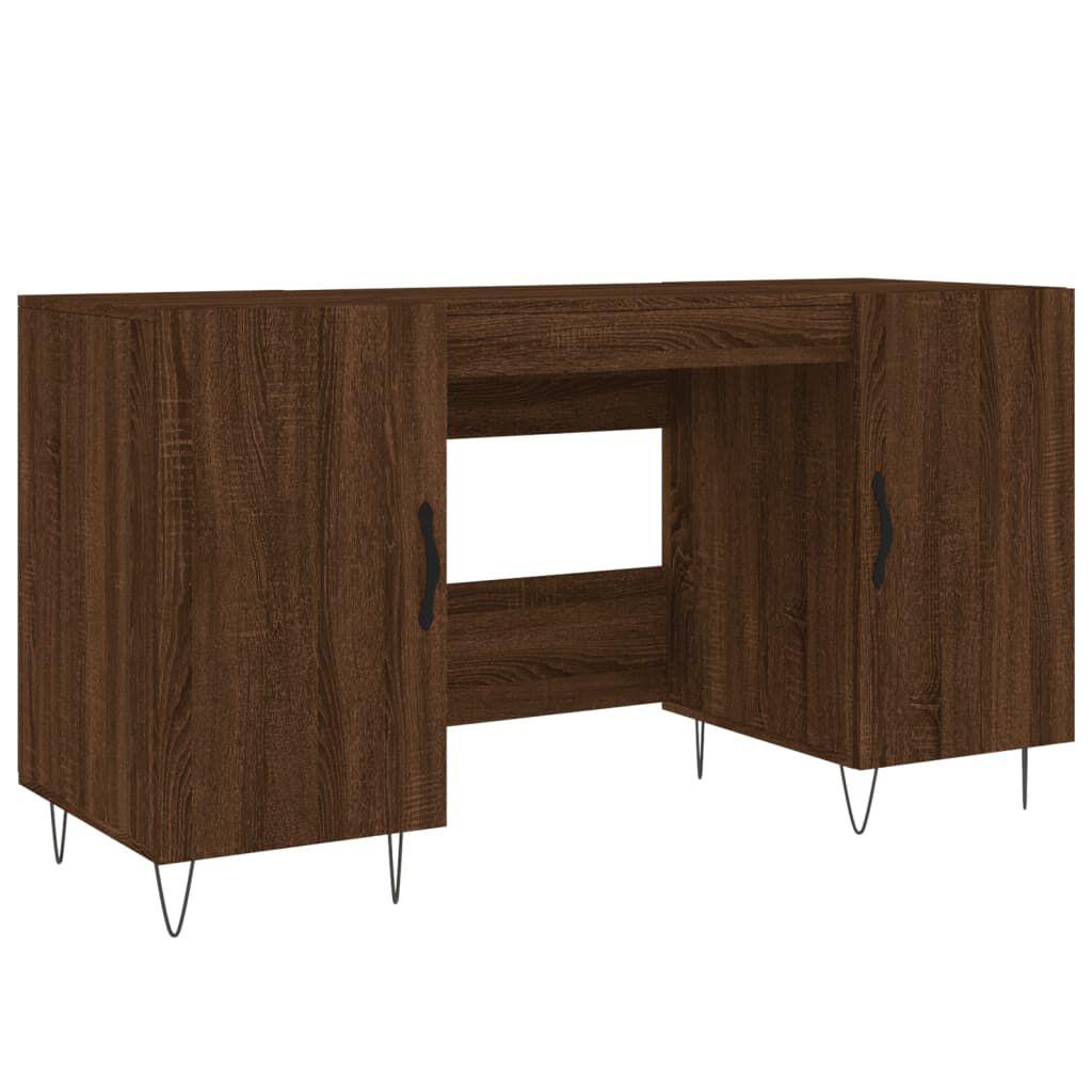 vidaXL Γραφείο Καφέ Δρυς 140 x 50 x 75 εκ. από Επεξεργασμένο Ξύλο