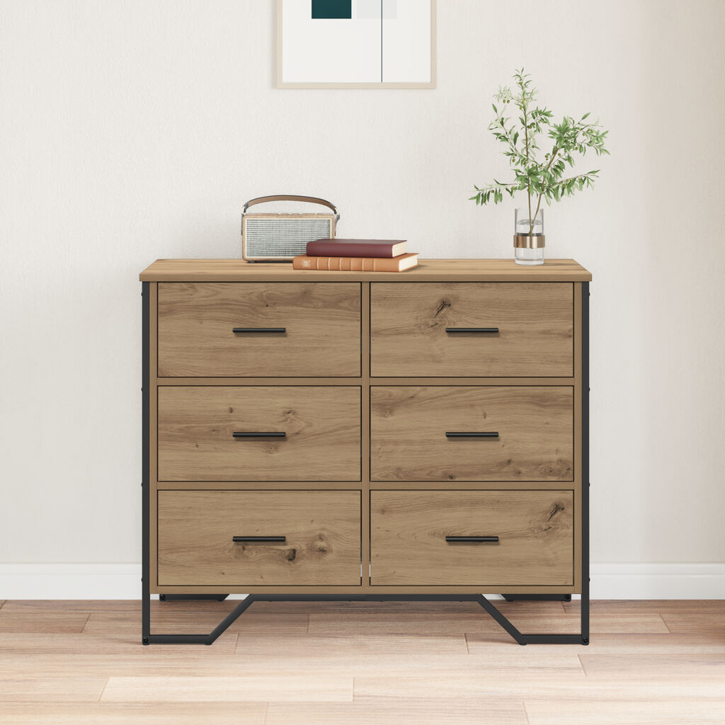 vidaXL Κουτί με Συρτάρια Ξυλόπινα 91x35.5x74.5 εκ. Επεξεργασμένο Ξύλο