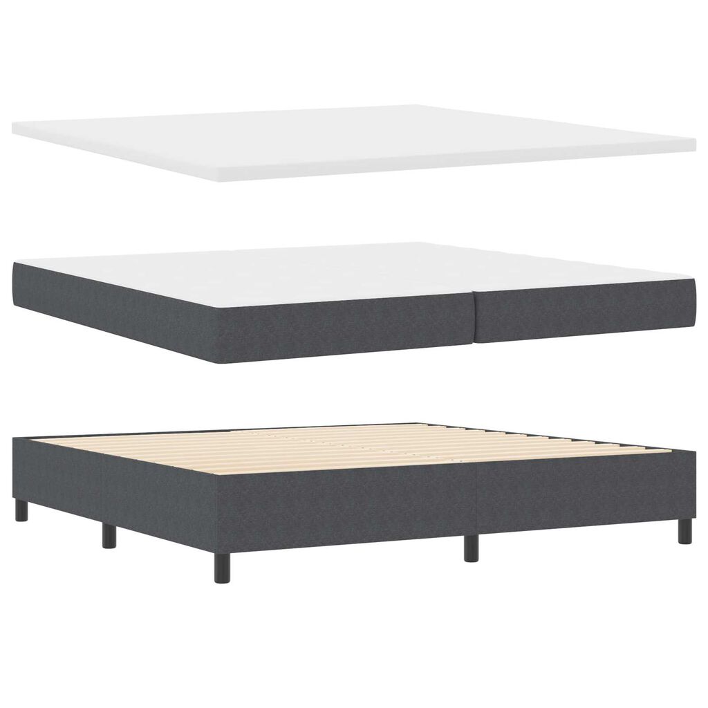 vidaXL Κρεβάτι Box Spring με Στρώμα σε Σκούρο Γκρι, 200 x 200 εκ, Ύφασμα Κορντούρας.