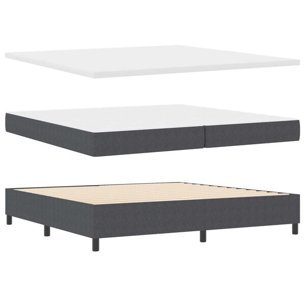 vidaXL Κρεβάτι Box Spring με Στρώμα σε Σκούρο Γκρι, 200 x 200 εκ, Ύφασμα Κορντούρας.