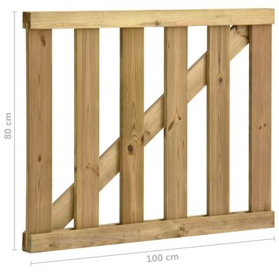 vidaXL Πόρτα Φράχτη με Σανίδες 100x80 εκ. από Εμποτισμένο Ξύλο Πεύκου