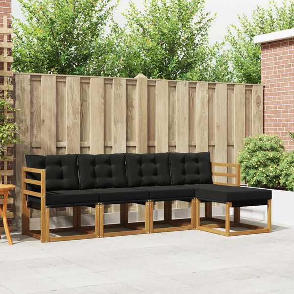 vidaXL &Sigma;&epsilon;&iota;&rho;ά &Kappa;&alpha;&nu;&alpha;&pi;έ &Epsilon;&xi;&omega;&tau;&epsilon;&rho;&iota;&kappa;&omicron;ύ &mu;&epsilon; &mu;&alpha;&xi;&iota;&lambda;ά&rho;&iota; 5 pcs &Phi;&upsilon;&sigma;&iota;&kappa;ό &kappa;&alpha;&iota; &Mu;&alpha;ύ&rho;&omicron;