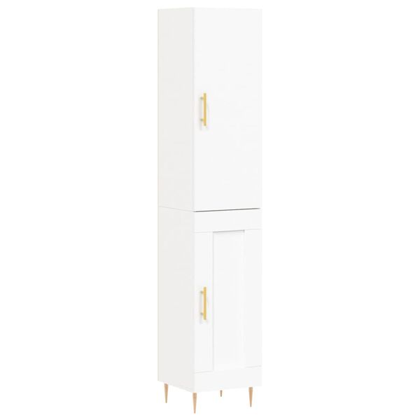 vidaXL Ντουλάπι Λευκό 34,5 x 34 x 180 εκ. από Επεξεργασμένο Ξύλο