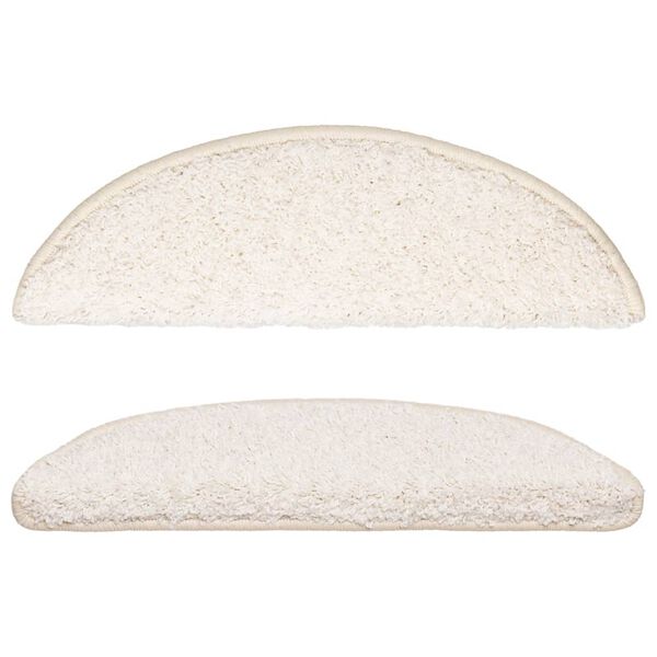 vidaXL Πατάκια Σκαλιών 15 τεμ. Λευκά Ημίκυκλα 56x17x3 εκ.