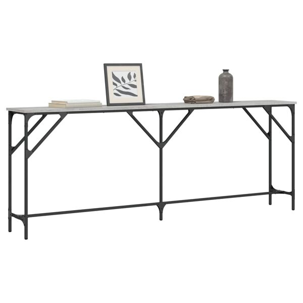 vidaXL Τραπέζι Κονσόλα Γκρι Sonoma 200x29x75 εκ. Επεξεργασμένο Ξύλο