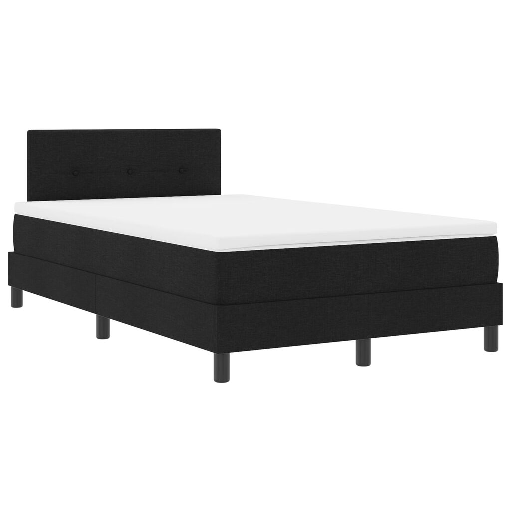 vidaXL κρεβάτι Box Spring με στρώμα & LED μαύρο 120x200 εκ. ύφασμα
