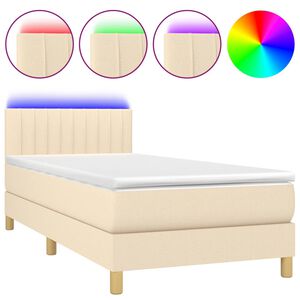 vidaXL &Kappa;&rho;&epsilon;&beta;ά&tau;&iota; Boxspring &mu;&epsilon; &Sigma;&tau;&rho;ώ&mu;&alpha; & LED &Kappa;&rho;&epsilon;&mu; 100x200 &epsilon;&kappa;. &Upsilon;&phi;&alpha;&sigma;&mu;ά&tau;&iota;&nu;&omicron;