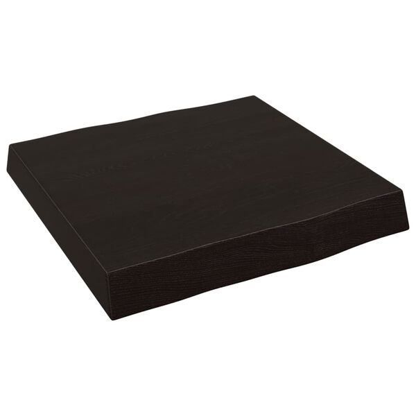 vidaXL Επιφ Τραπεζιού Αν Καφέ 40x40x(2-6)εκ. Ακατέργ. Μασίφ Ξύλο Δρυός