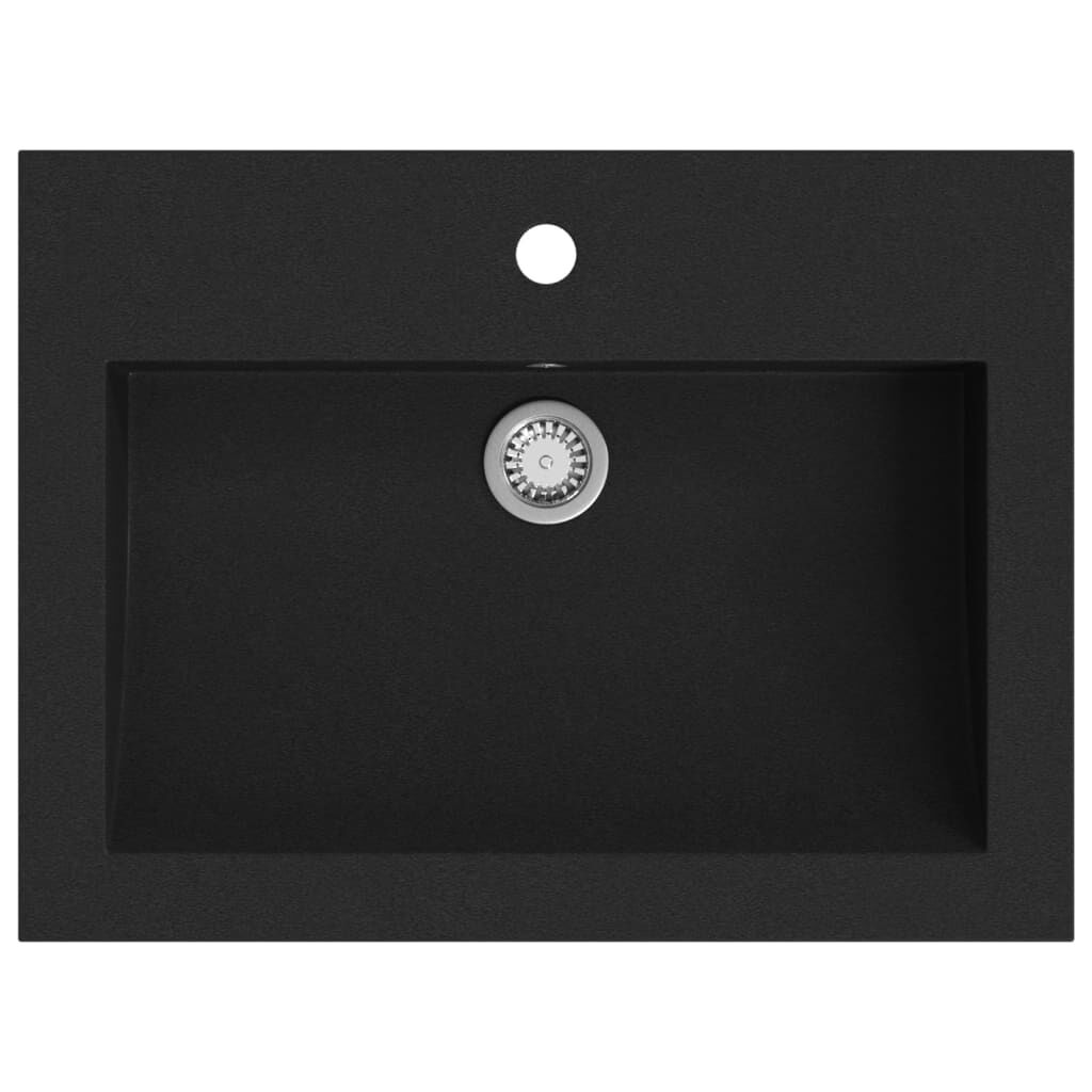 vidaXL Νιπτήρας Μαύρος 600 x 450 x 120 χιλ. Γρανιτένιος