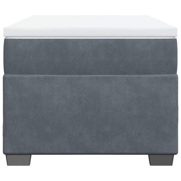 vidaXL Κρεβάτι Boxspring με Στρώμα Σκούρο Γκρι 100x200 εκ. Βελούδινο