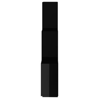 vidaXL Ραφιέρα Τοίχου με Κύβους Γυαλιστ. Μαύρο 78x15x93 εκ Μοριοσανίδα