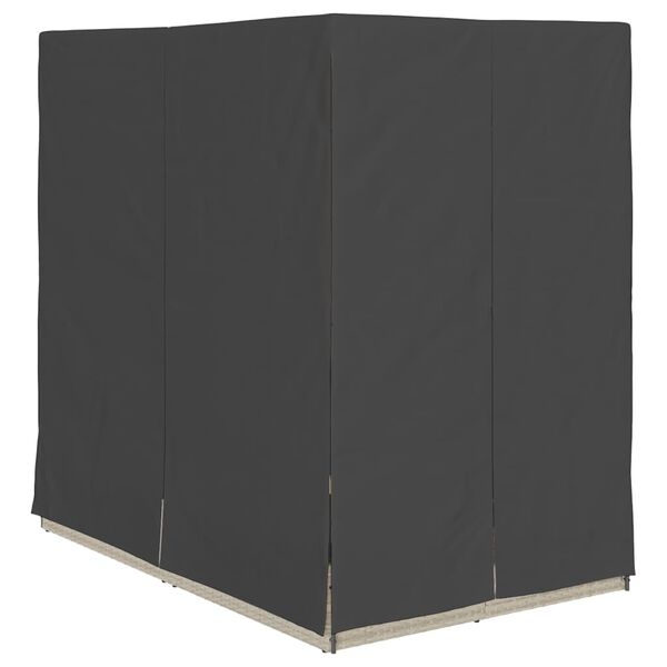 vidaXL Διπλή ξαπλώστρα με οροφή Ανοιχτό γκρι 205 x 129 x 200 εκ