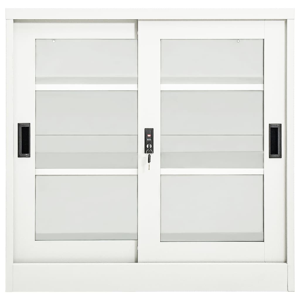 vidaXL Ντουλάπι με Συρόμενη Πόρτα Λευκό 90 x 40 x 90 εκ. Ατσάλινο