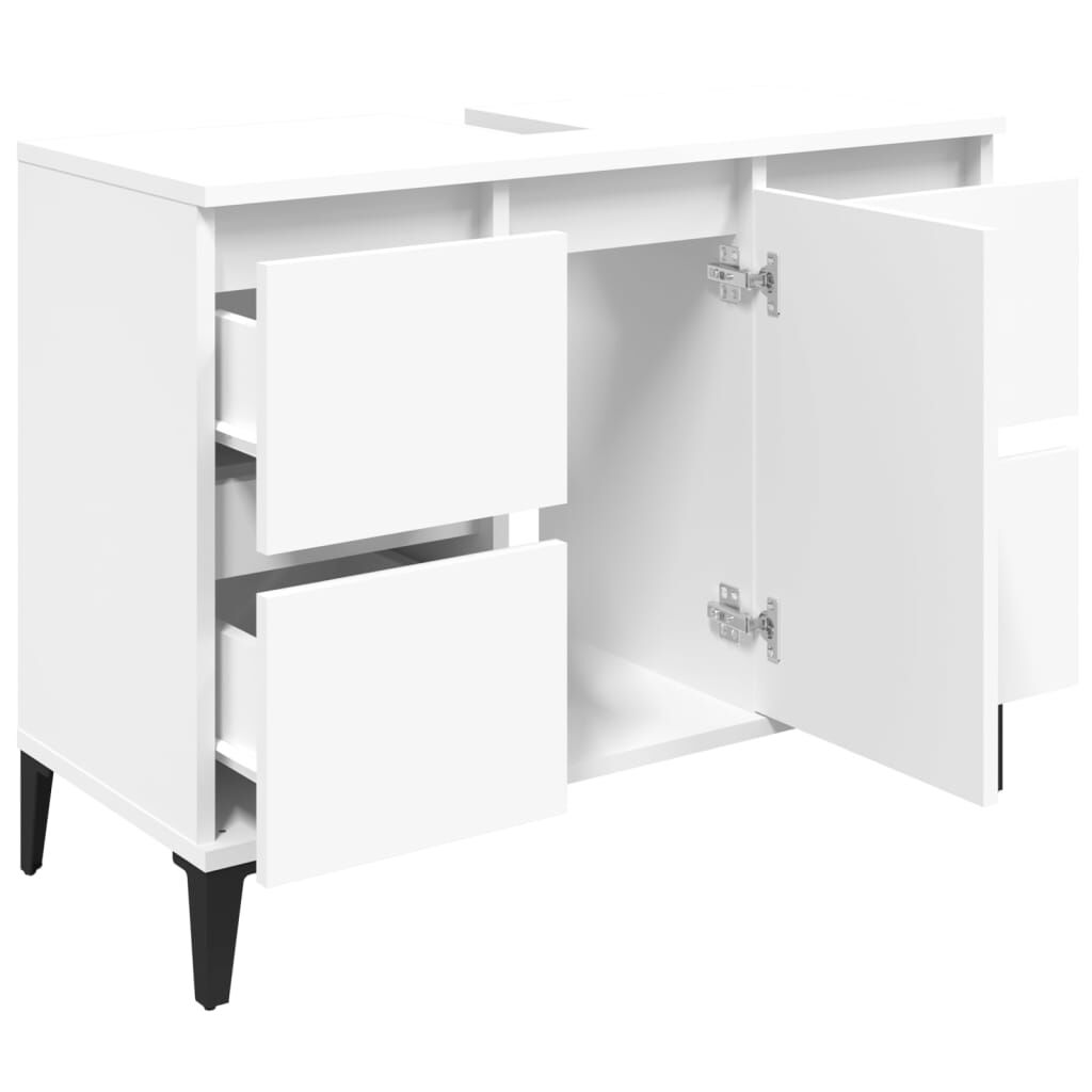 vidaXL Ντουλάπι Νιπτήρα Λευκό 80 x 33 x 60 εκ. Επεξεργασμένο Ξύλο