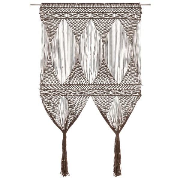 vidaXL Κουρτίνα Μακραμέ Taupe 140 x 240 εκ. Βαμβακερή