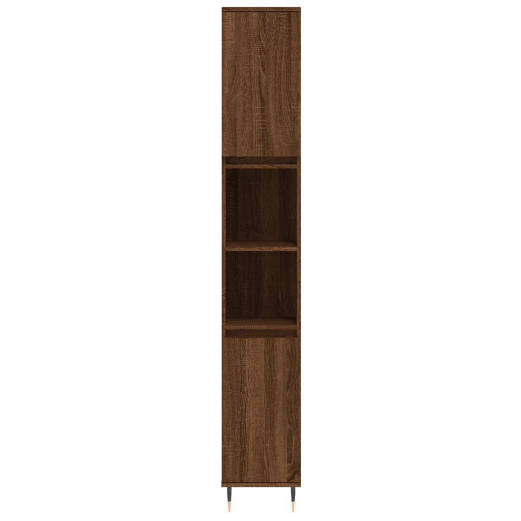vidaXL Ντουλάπι Μπάνιου Καφέ Δρυς 30x30x190 εκ. Επεξεργασμένο Ξύλο