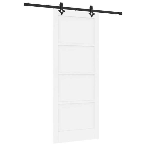 vidaXL Συρόμενη Πόρτα Λευκό και μαύρο 86 x 211 cm