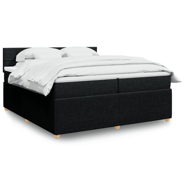 vidaXL &Kappa;&rho;&epsilon;&beta;ά&tau;&iota; Boxspring &mu;&epsilon; &Sigma;&tau;&rho;ώ&mu;&alpha; &Mu;&alpha;ύ&rho;&omicron; 200x200 &epsilon;&kappa;. &Upsilon;&phi;&alpha;&sigma;&mu;ά&tau;&iota;&nu;&omicron;