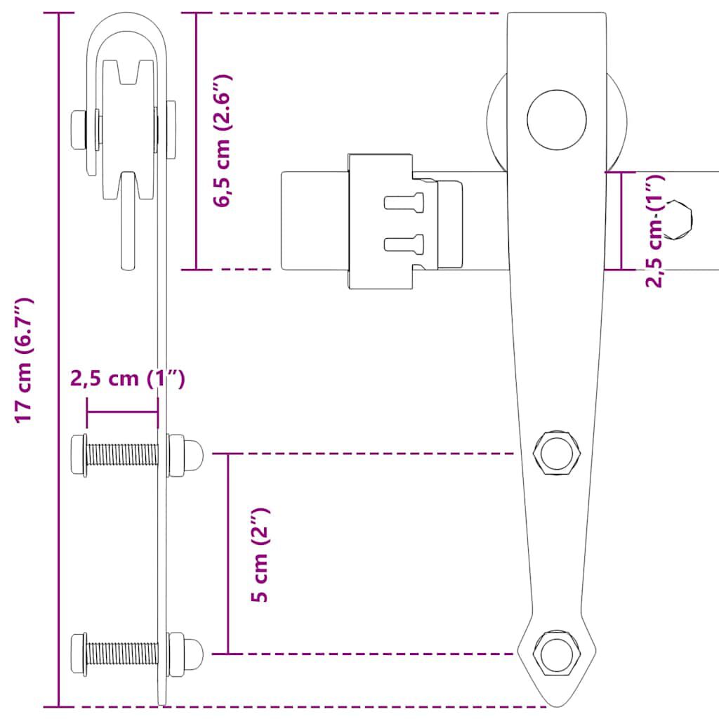 vidaXL Κιτ συρόμενης ντουλάπας 152 cm Ανθρακούχο ατσάλι