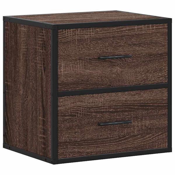 vidaXL Επίτοιχα κομοδίνα 2 τεμάχια καφέ δρυς 40x31x39,5 cm