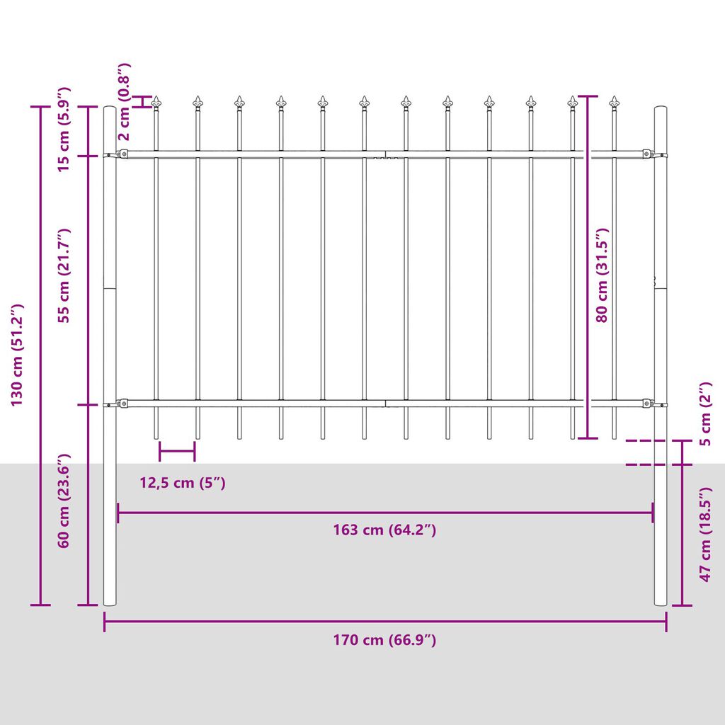 Φράχτης vidaXL για τον κήπο με λαβή, λευκός, 11,9x0,8 μ, Ήλιος