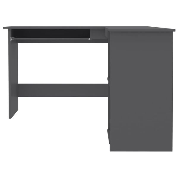 vidaXL Γραφείο Γωνιακό Γκρι 120 x 140 x 75 εκ. από Επεξ. Ξύλο
