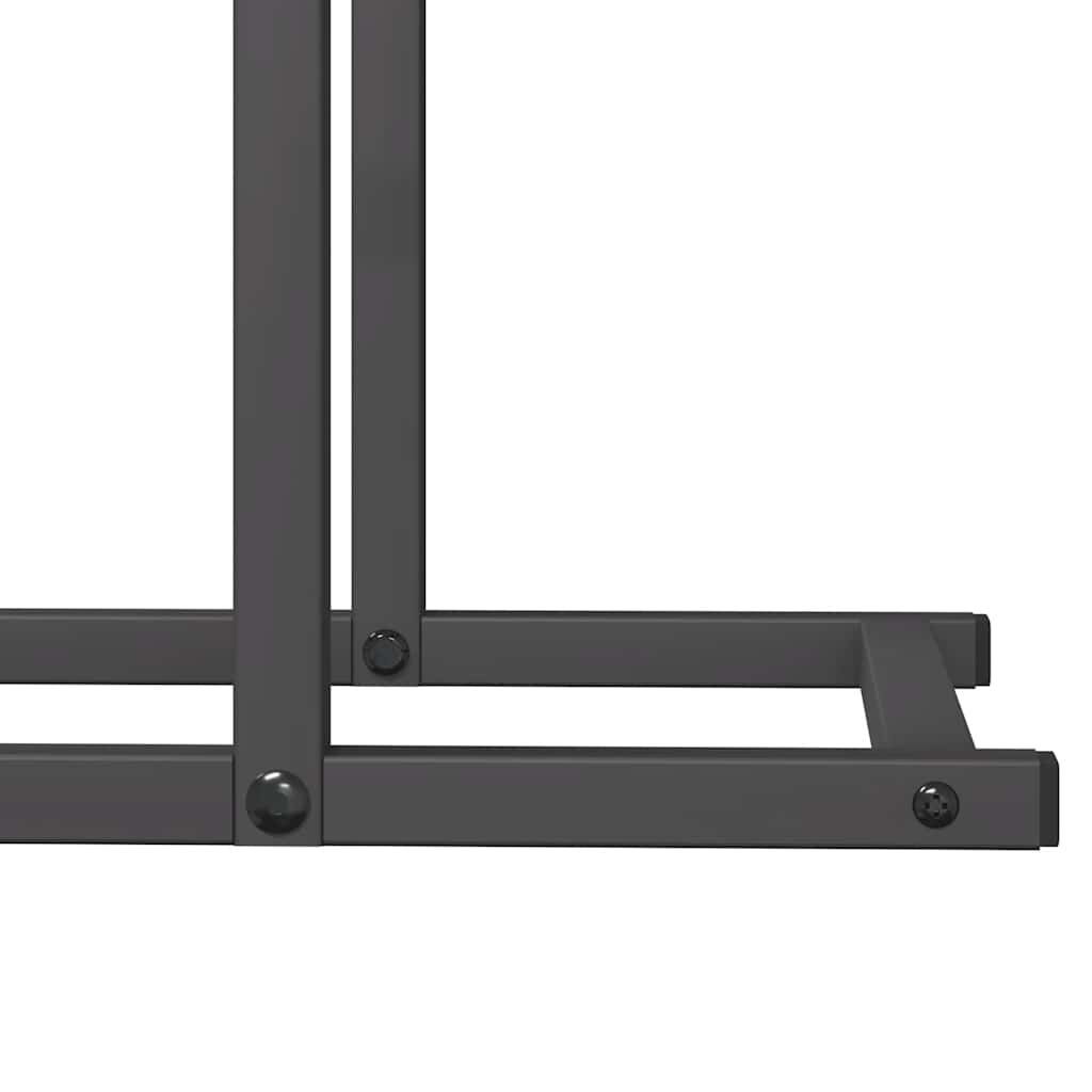 vidaXL Ράφι για καυσόξυλα Μαύρο 50x25x60 εκ. Ατσάλι ψυχρής έλασης