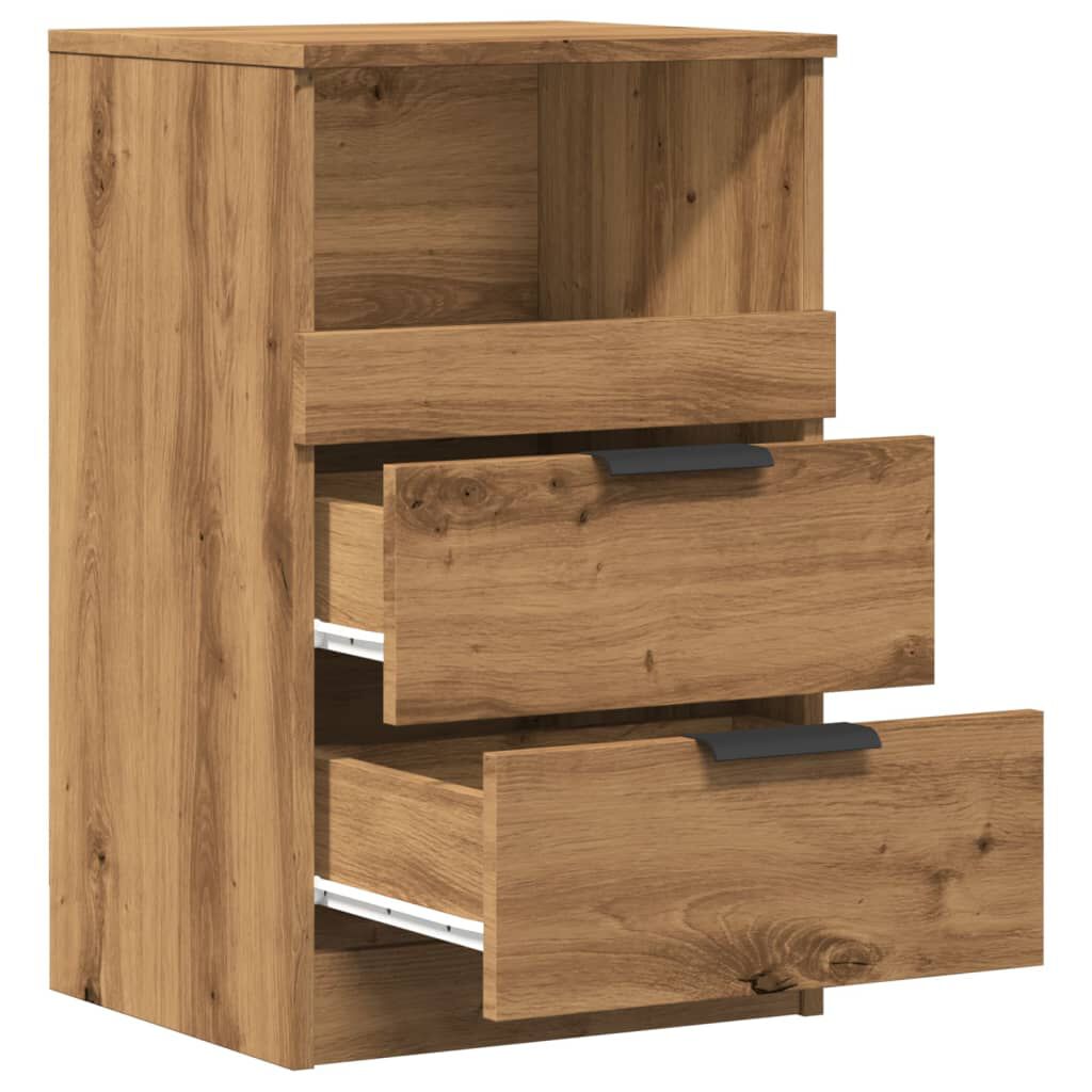 vidaXL Κομοδίνα 2 τεμ.Αρτισιανή Δρυς 40x36x65 εκ. Επεξ. Ξύλο