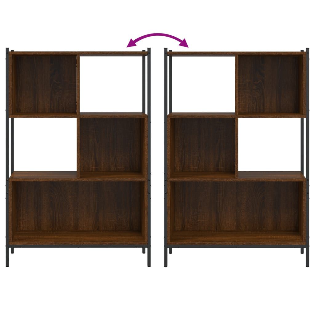 vidaXL Βιβλιοθήκη Καφέ Δρυς72x28x109 εκ. από Επεξεργασμένο Ξύλο