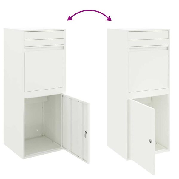 vidaXL Θυρίδα Πακέτων Λευκό 41 x 38 x 103 εκ Ατσάλι
