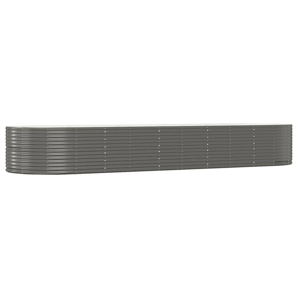 vidaXL Ζαρντινιέρα Γκρι 447x140x68 εκ. Ατσάλι με Ηλεκτρ. Βαφή Πούδρας