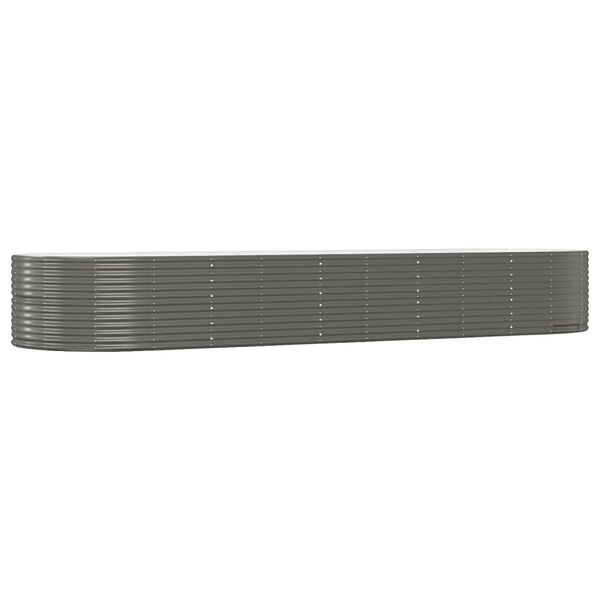 vidaXL Ζαρντινιέρα Γκρι 447x140x68 εκ. Ατσάλι με Ηλεκτρ. Βαφή Πούδρας