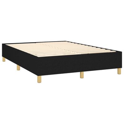 vidaXL Κρεβάτι Boxspring με Στρώμα Μαύρο 140x190 εκ. Υφασμάτινο