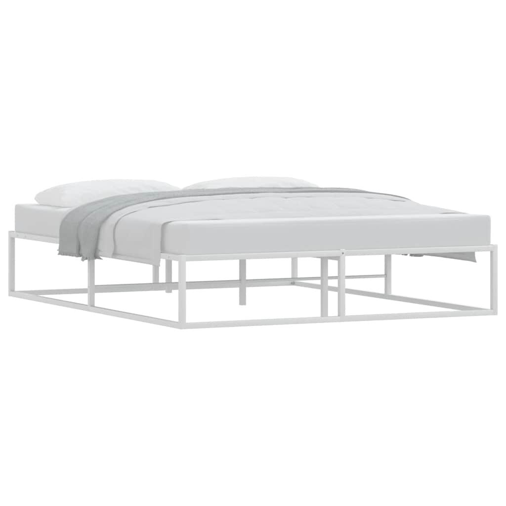 vidaXL Πλαίσιο κρεβατιού χωρίς στρώμα Λευκό 160x200 cm Μεταλλικό