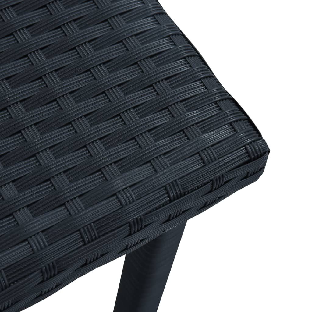 vidaXL Τραπέζι Κήπου Μαύρο 40 x 40 x 40 εκ. από Συνθετικό Ρατάν