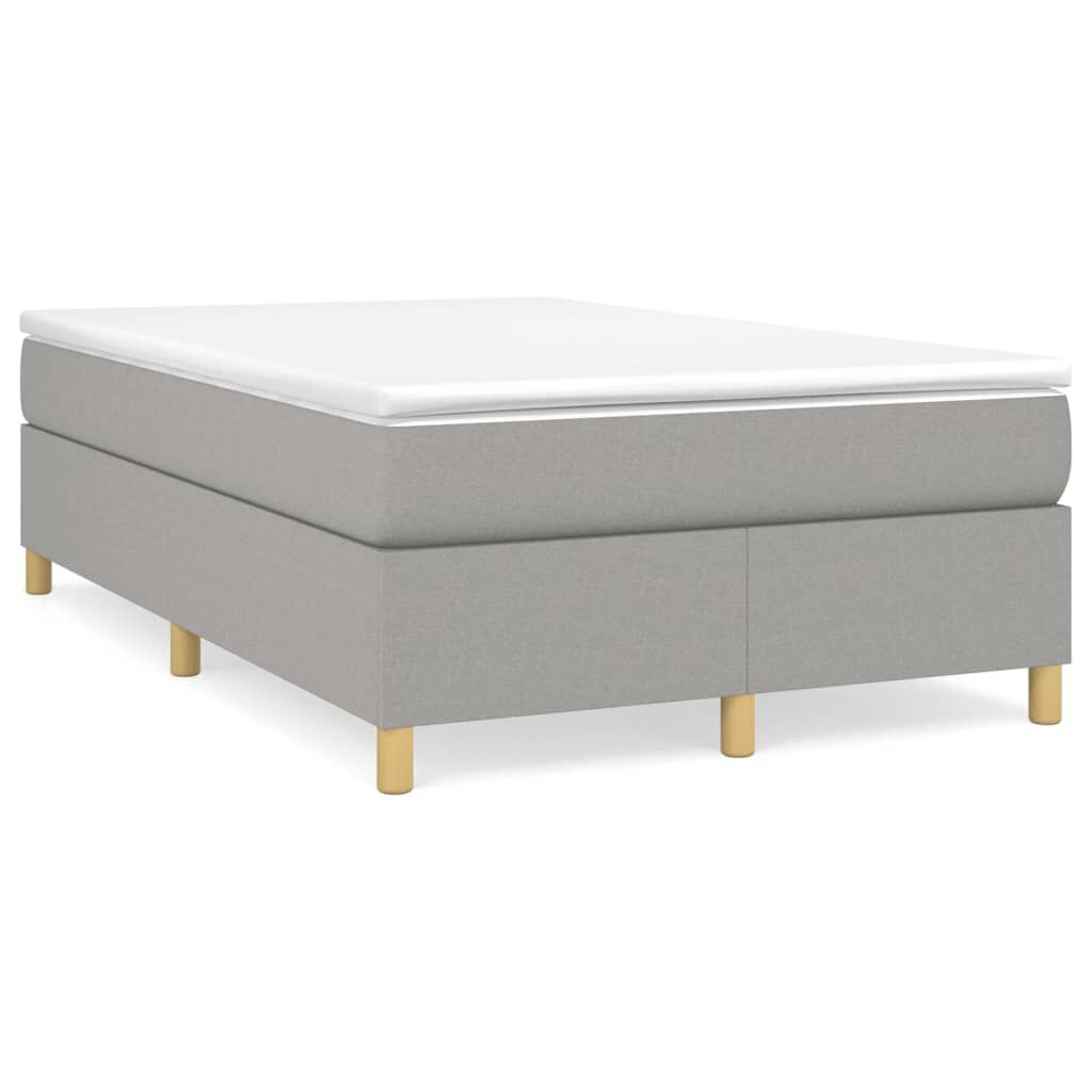 vidaXL Κρεβάτι Boxspring με Στρώμα Ανοιχτό Γκρι 120x200 εκ. Υφασμάτινο