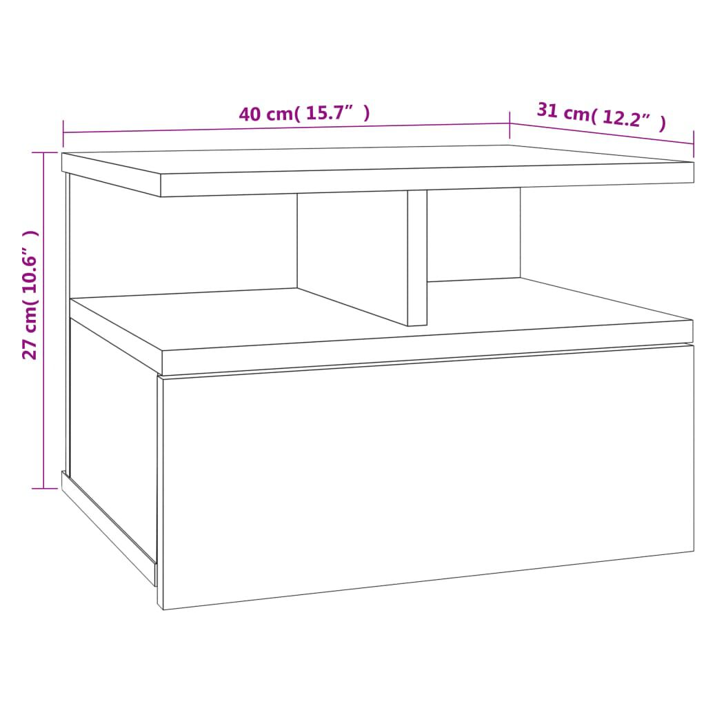 vidaXL Κομοδίνα Κρεμαστά 2 τεμ. Sonoma Δρυς 40x31x27 εκ. Επεξ. Ξύλο