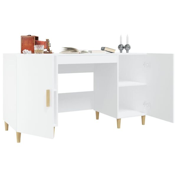 vidaXL Γραφείο Λευκό 140 x 50 x 75 εκ. από Επεξεργασμένο Ξύλο
