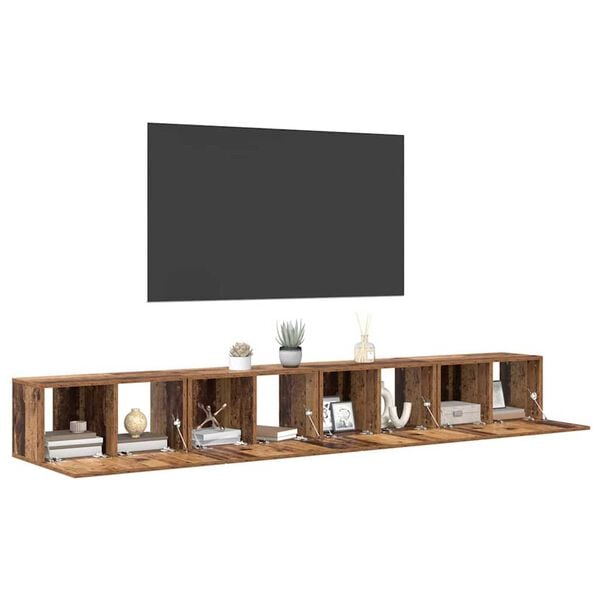 vidaXL Σετ επίπλου τηλεόρασης 4 pcs Παλαιό ξύλο 60 x 30 x 30 cm