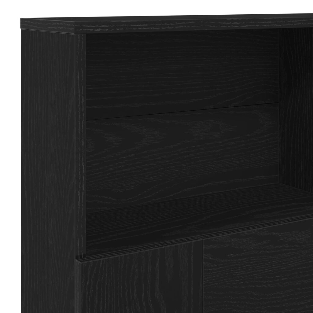 vidaXL Κεφαλάρι Ντουλάπα Μαύρο Δρυς 120x19x103.5 εκ Επεξεργασμένο Ξύλο